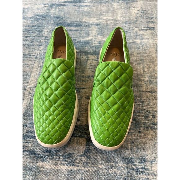 Franco Sarto Green Quilted Leather Platform Sneaker Size 6.5 - Picture 3 of 8